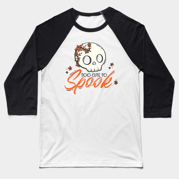Too Cute to Spook - A Sweet Halloween Delight Baseball T-Shirt by JBeasleyDesigns